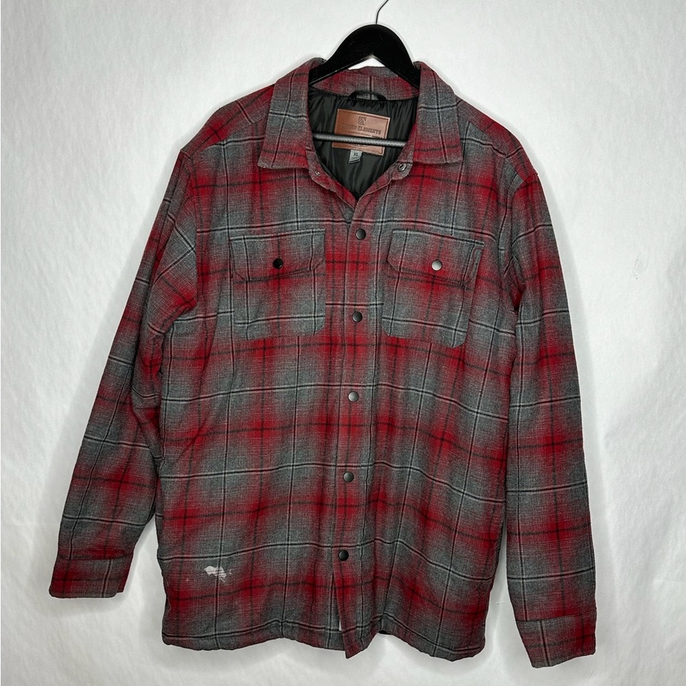 Rugged Elements Red Gray Plaid Snap Front Shirt J… - image 6